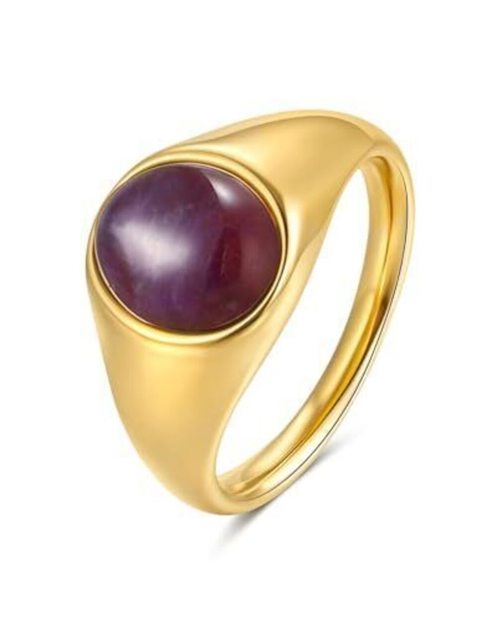 5079 Gold Signet Rings Non Tarnish Gold Rings, Waterproof Gemstones